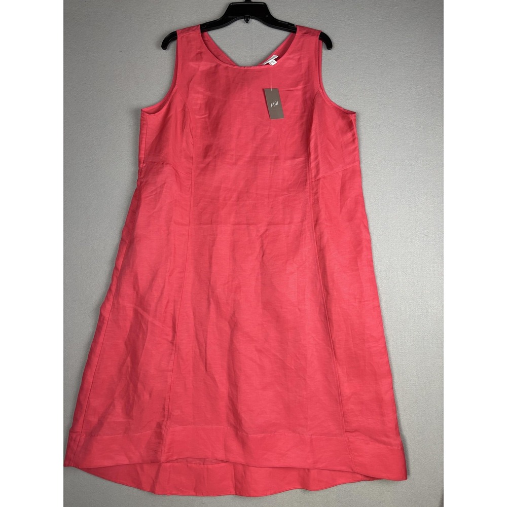 J.Jill Dress Womens XL Petite Strawberry Sleeveless A-Line V-Back Scoop Neck